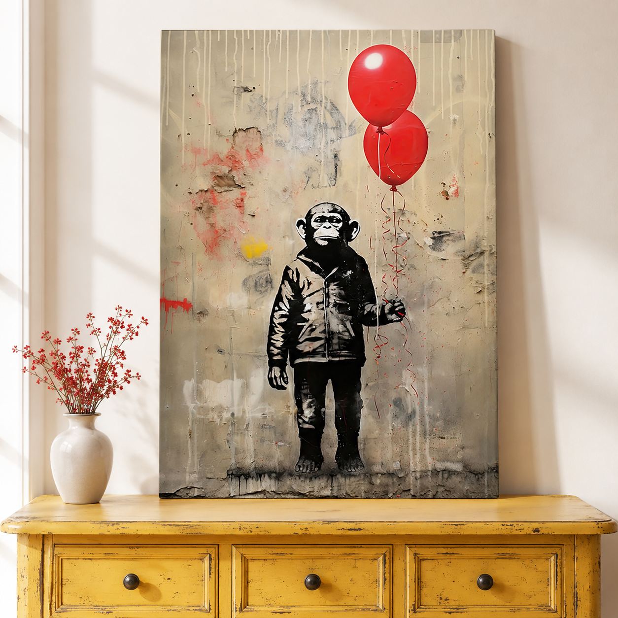 Tablou decorativ, KNV12089, Canvas, Lemn, Multicolor