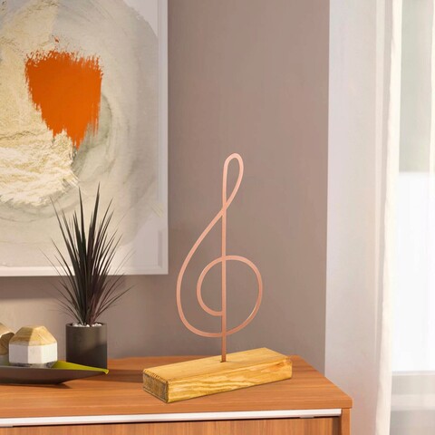 Decoratiune, Note, 20x40x4 cm, Metal, Cupru