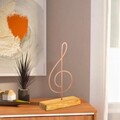 Decoratiune, Note, 20x40x4 cm, Metal, Cupru