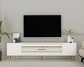 Comoda TV, Olivia, Dekolp2, Alb/Auriu