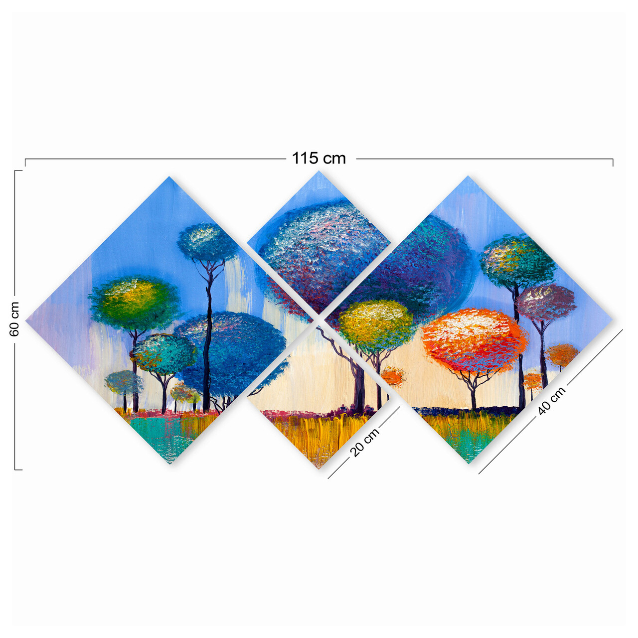 Set 4 tablouri decorative, 4MDF1113573101, MDF, Imprimat UV, Multicolor