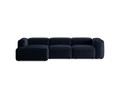 Coltar stanga 3 locuri, Bergamo, Cosmopolitan Design, 304x152x70 cm, catifea chenille raiata, albastru navy