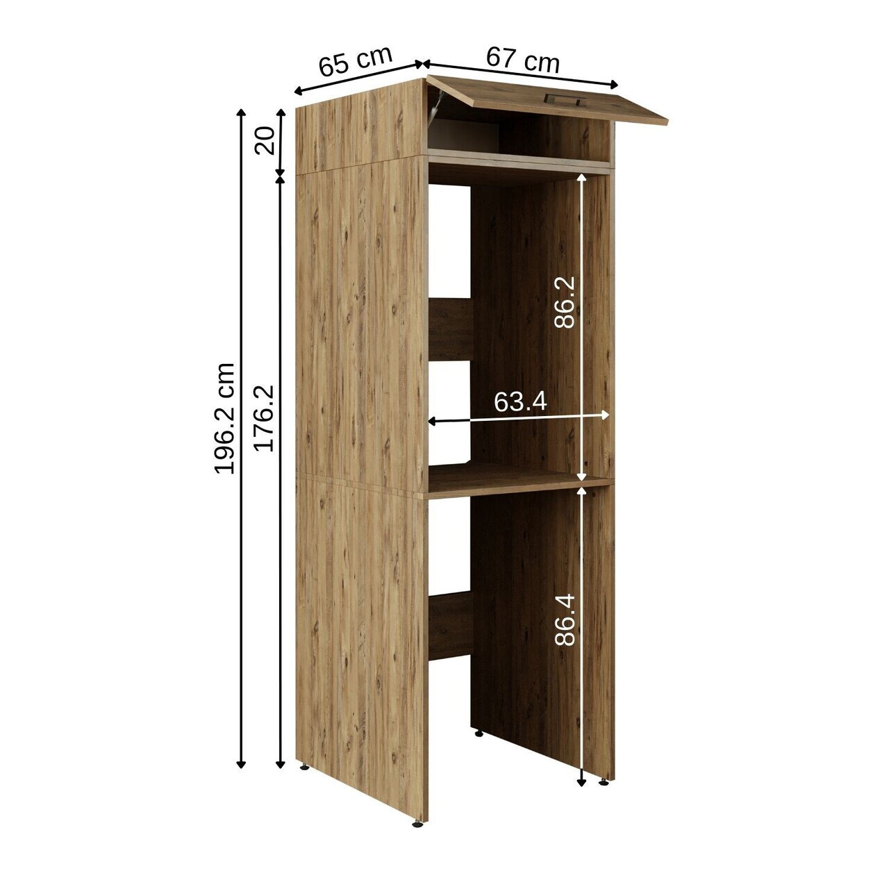 Dulap masina de spalat, Hanah Home, 2374, 67x196.2x65 cm, PAL MELAMINAT, Maro — imaginea 5