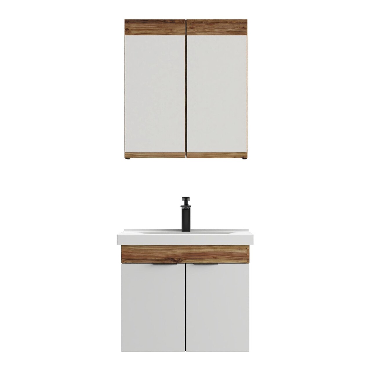 Set mobilier de baie (2 piese), Hanah Home, Carıno 65, Pin / Alb Mat - view 5