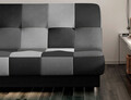 Canapea extensibila 3 locuri, ELTAP, Cayo, 192x90x90 cm, lemn/poliester, negru/gri