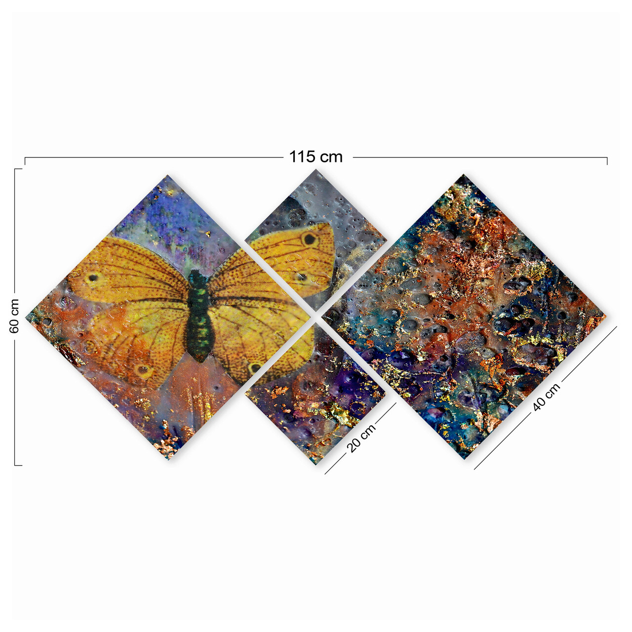 Set 4 tablouri decorative, 4MDF132235475, MDF, Imprimat UV, Multicolor