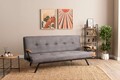 Canapea extensibila cu 3 locuri, Futon, 859FTN2903, Metal , Gri