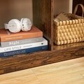 Corp biblioteca Cubby, Vasagle, 90 x 28 x 100 cm, placaj/otel, maro rustic