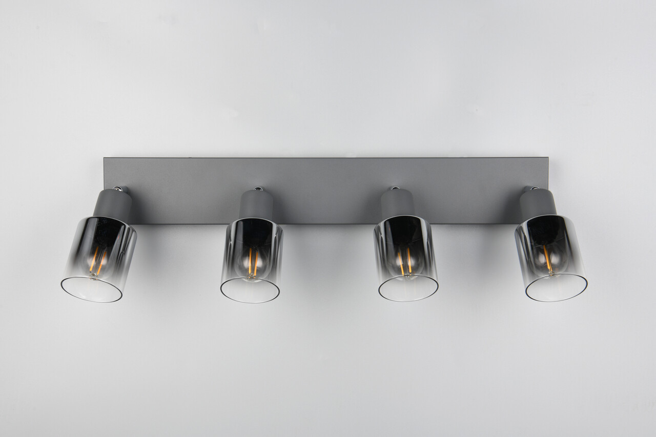 Plafoniera Cadiz, RL, 58.5x8.5x15 cm, 10W, 4x E14, metal, antracit