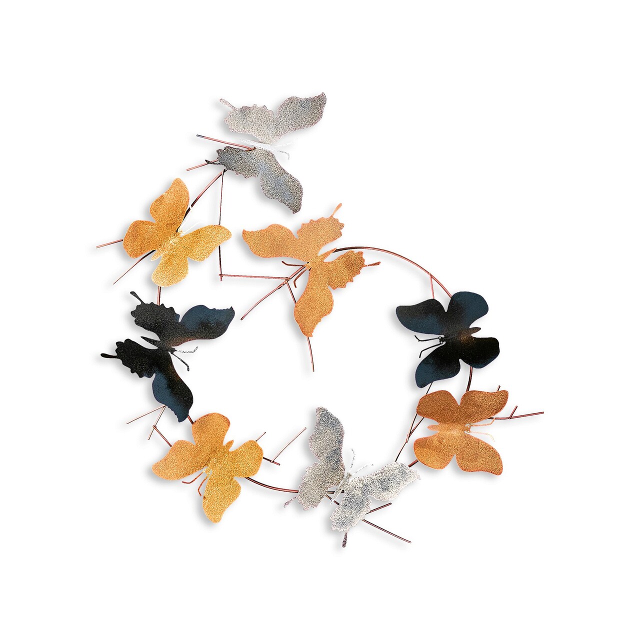 Decoratiune de perete, Butterflies, 80 x 80 x 4 cm, Multicolor - imagine 6