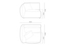 Modul stanga pentru canapea, 1 loc, Chris-184, Micadoni Home, 130x100x80 cm, catifea, gri