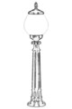 Lampadar de exterior, Avonni, 685AVN1284, Plastic ABS, Alb/Negru