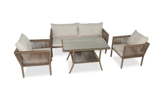 Set mobilier de gradina, jumilla, shangai 3, maro inchis