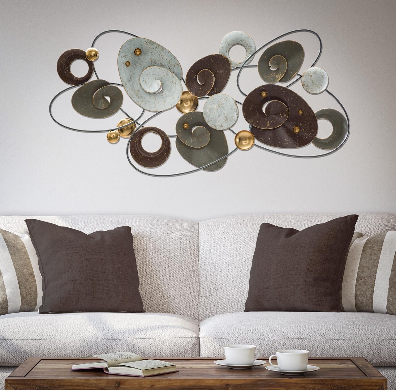 Decoratiune de perete Planet, Mauro Ferretti, 120x58 cm, fier, multicolor - 1 | YEO