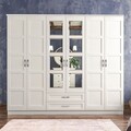 Dulap pentru haine, Rabi, Rb-053, 210x210x52 cm, Alb mat