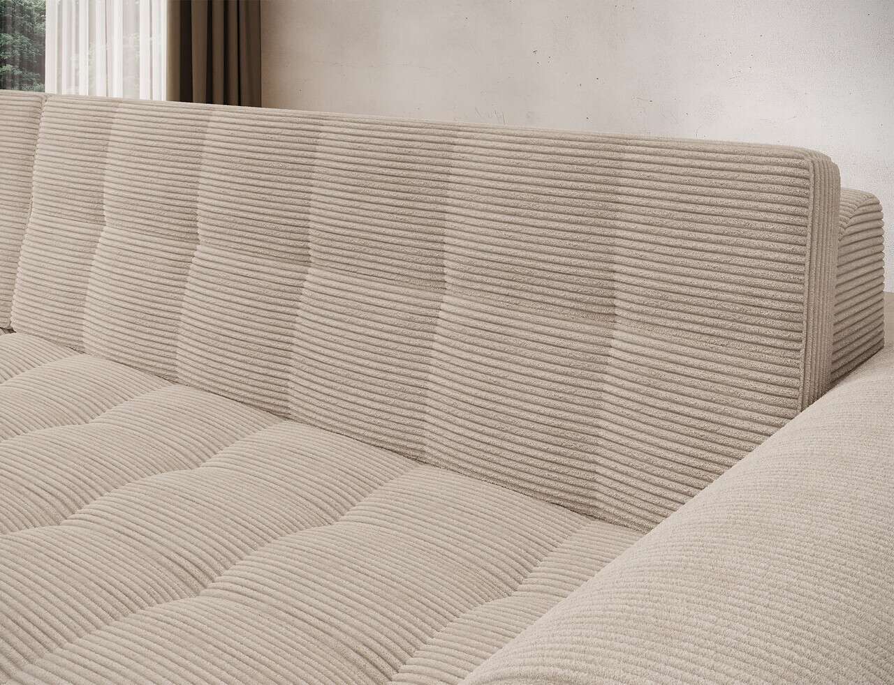 Coltar extensibil stanga 4 locuri ELTAP, Sorento, 296x194x78 cm, lemn/poliester, bej — imaginea 10