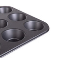 Tava de copt 12 briose Febe, Homla, 35x26x3 cm, otel, gri