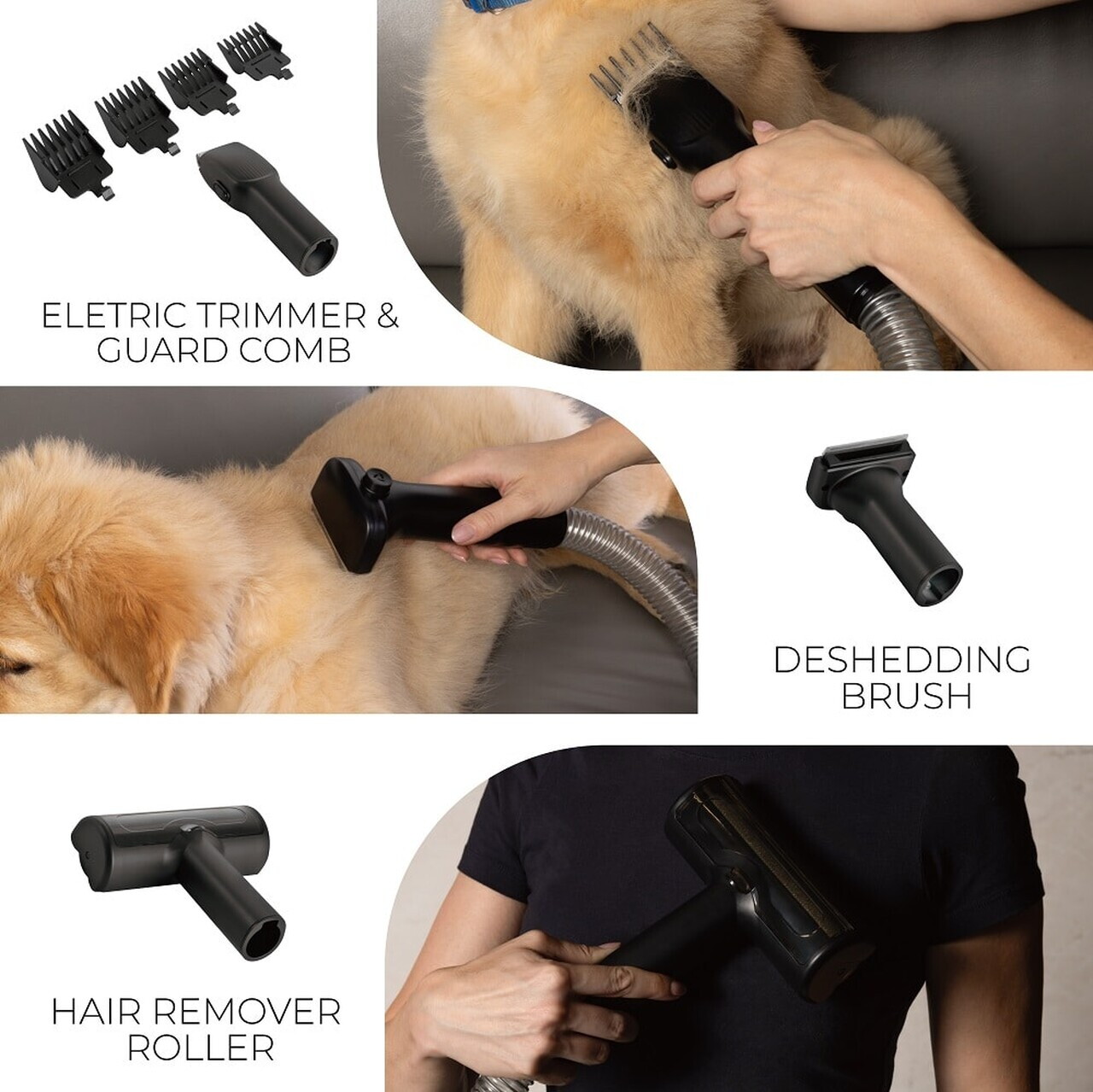 Aspirator pentru ingrijirea animalelor de companie Berlinger Haus, Black Rose, 350W, 2.2 L, negru - imagine 8