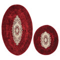 Set covoraș de baie (3 bucăți), Alanur Home, ALN_E4_782, Poliester, Rosu claret