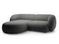 Coltar stanga 2 locuri, Kate, Micadoni, 255x176x76 cm, catifea, gri inchis