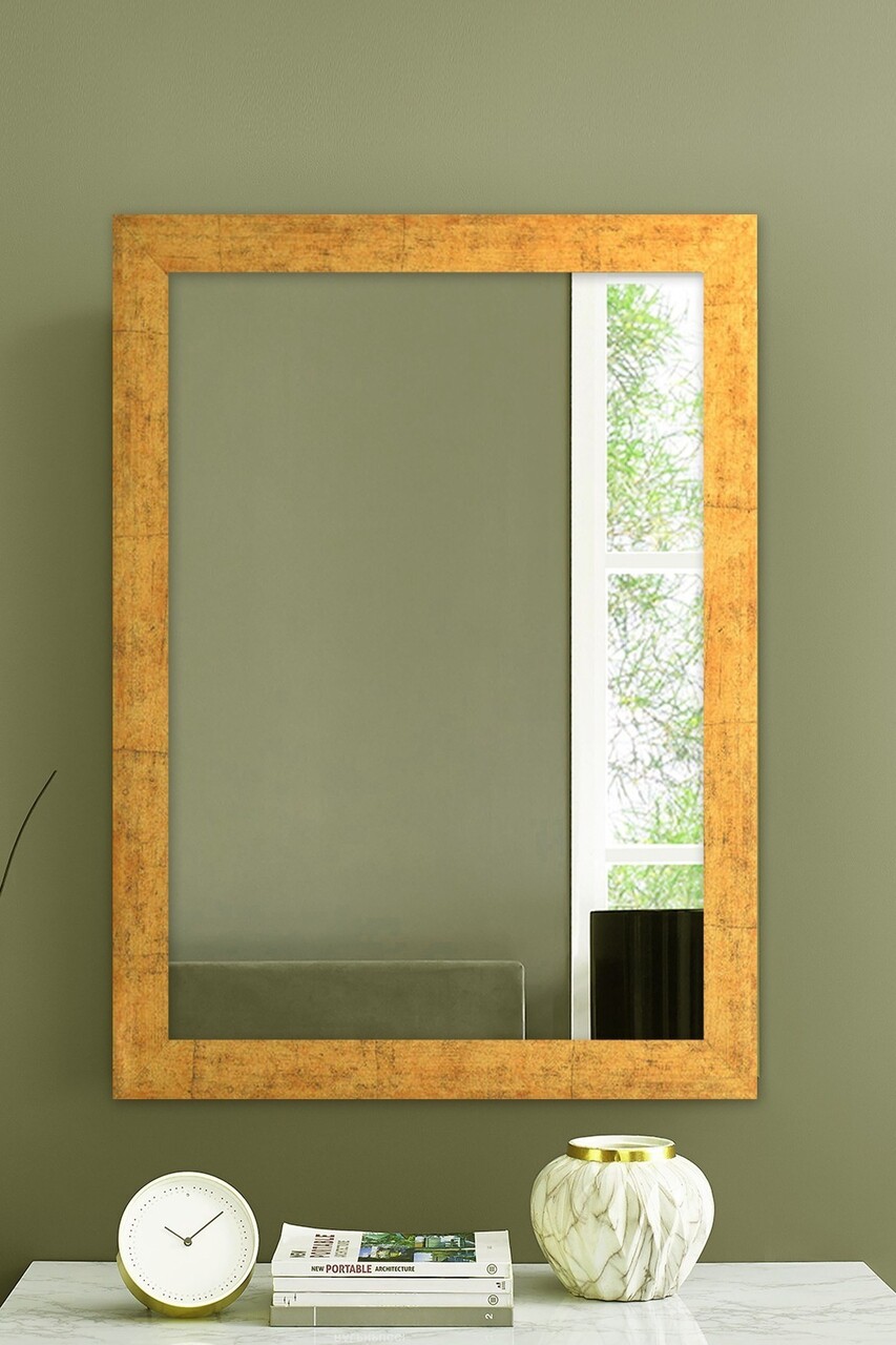 Oglinda decorativa, Leona, Framed, 40x55 cm, Plastic, Auriu - 1 | YEO