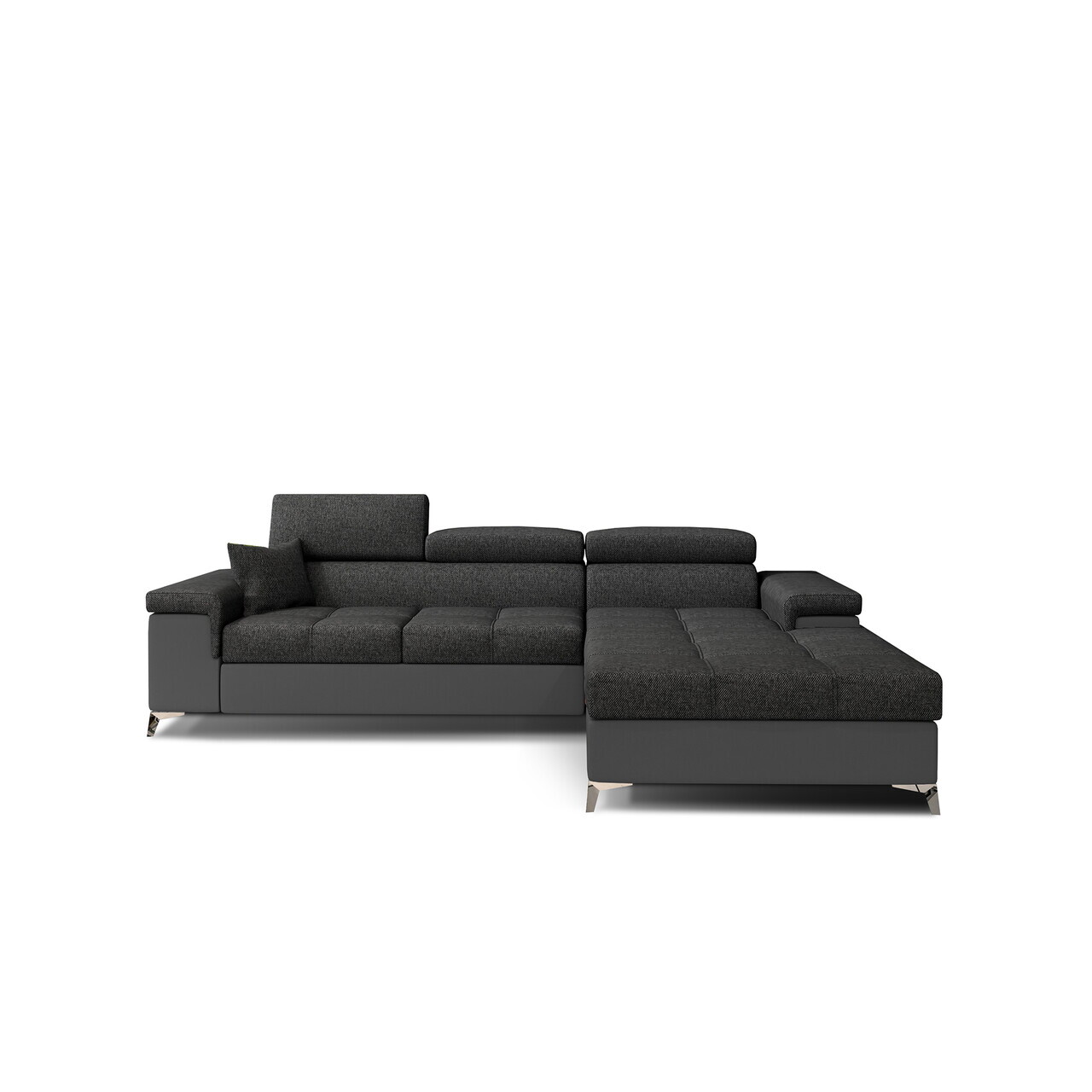 Coltar extensibil dreapta 4 locuri ELTAP, Ric-26, Ricardo, 281x205x88 cm, lemn/poliester, gri inchis/gri - view 2