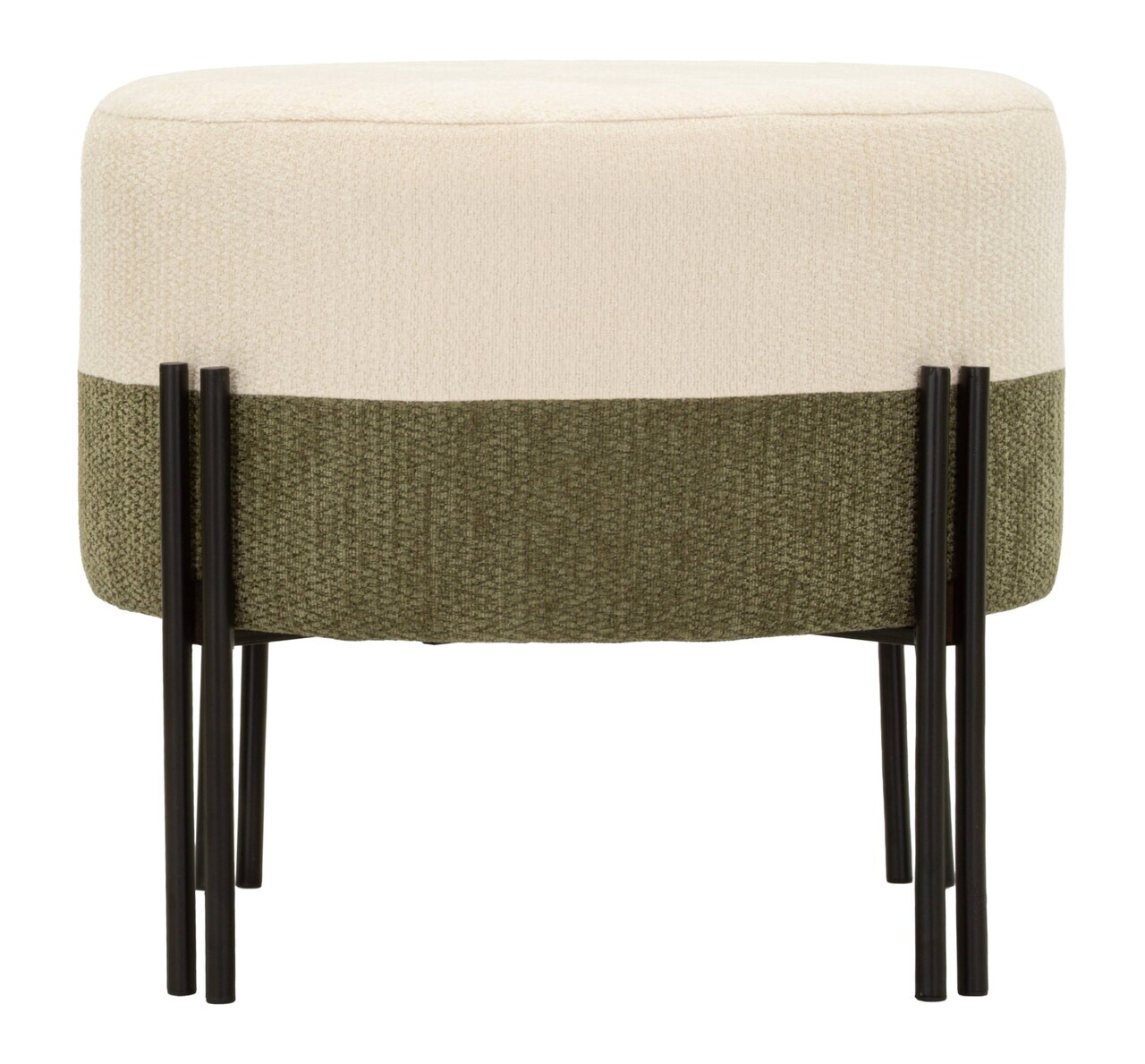 Taburet, Mauro Ferretti, Modern Two-Tone, 49x42 cm, poliester/MDF, crem/gri — imaginea 6