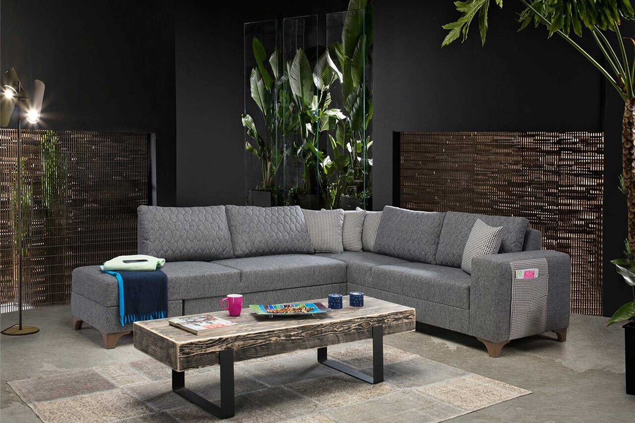 Coltar, Atelier del Sofa, 752EST1400, Lemn de carpen/PAL melaminat, Gri