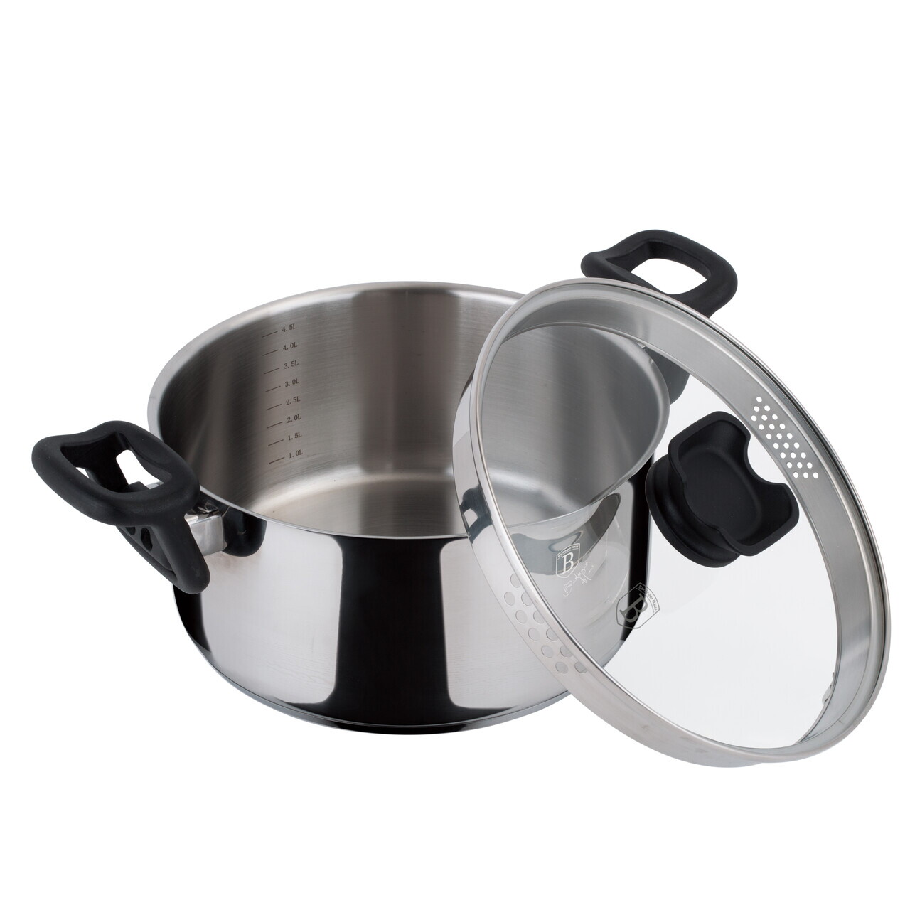Oala cu capac Berlinger Haus, Silver Jewellery, 24 cm, 5.2 L, inox, argintiu - imagine 9
