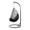 Leagan Solei, Homla, 95x95x195 cm, metal/ratan/poliester, negru