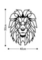 Decoratiune de perete, Lion, Metal, Dimensiune: 40 x 50 cm, Negru