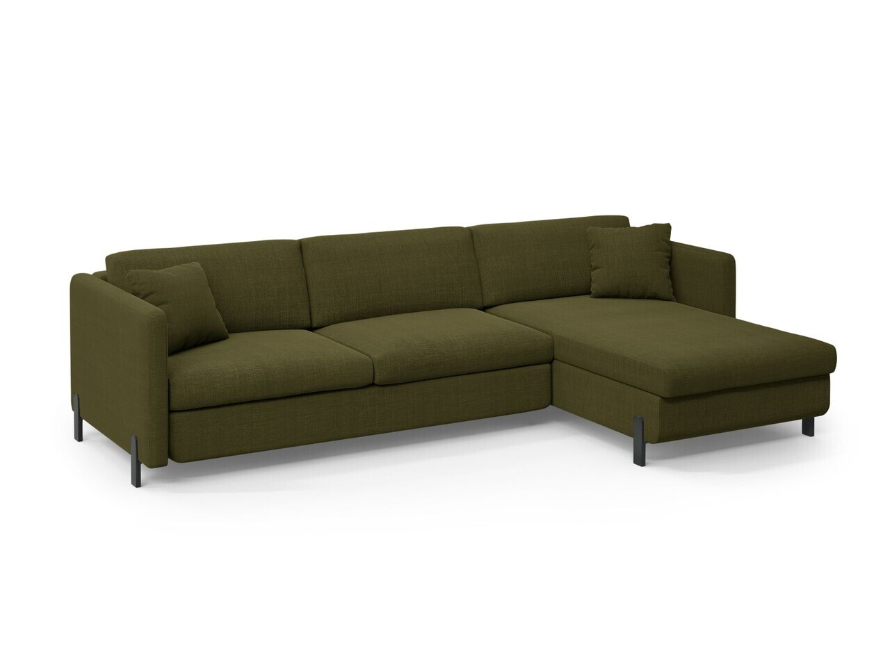 Coltar extensibil dreapta 5 locuri, Gloria, Micadoni Home, 286x170x88 cm, tesatura structurata, verde — imaginea 5