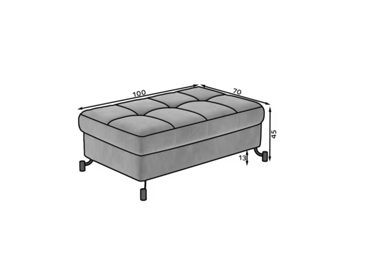 Set coltar extensibil dreapta 3 locuri si taburet ELTAP, Lor_PP_04, Lorelle, 225x160x105 cm / 100x70x45 cm, lemn/poliester, albastru inchis - view 6