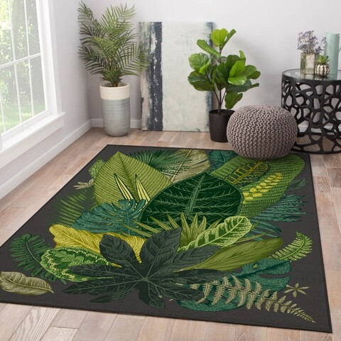 Covor Leaf, Oyo Concept, 140×220 cm, poliester, multicolor Covoare