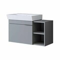 Dulap de baie cu chiuvetă, Hanah Home, Likya 82, 82x54x38.6 cm, PAL, Gri deschis