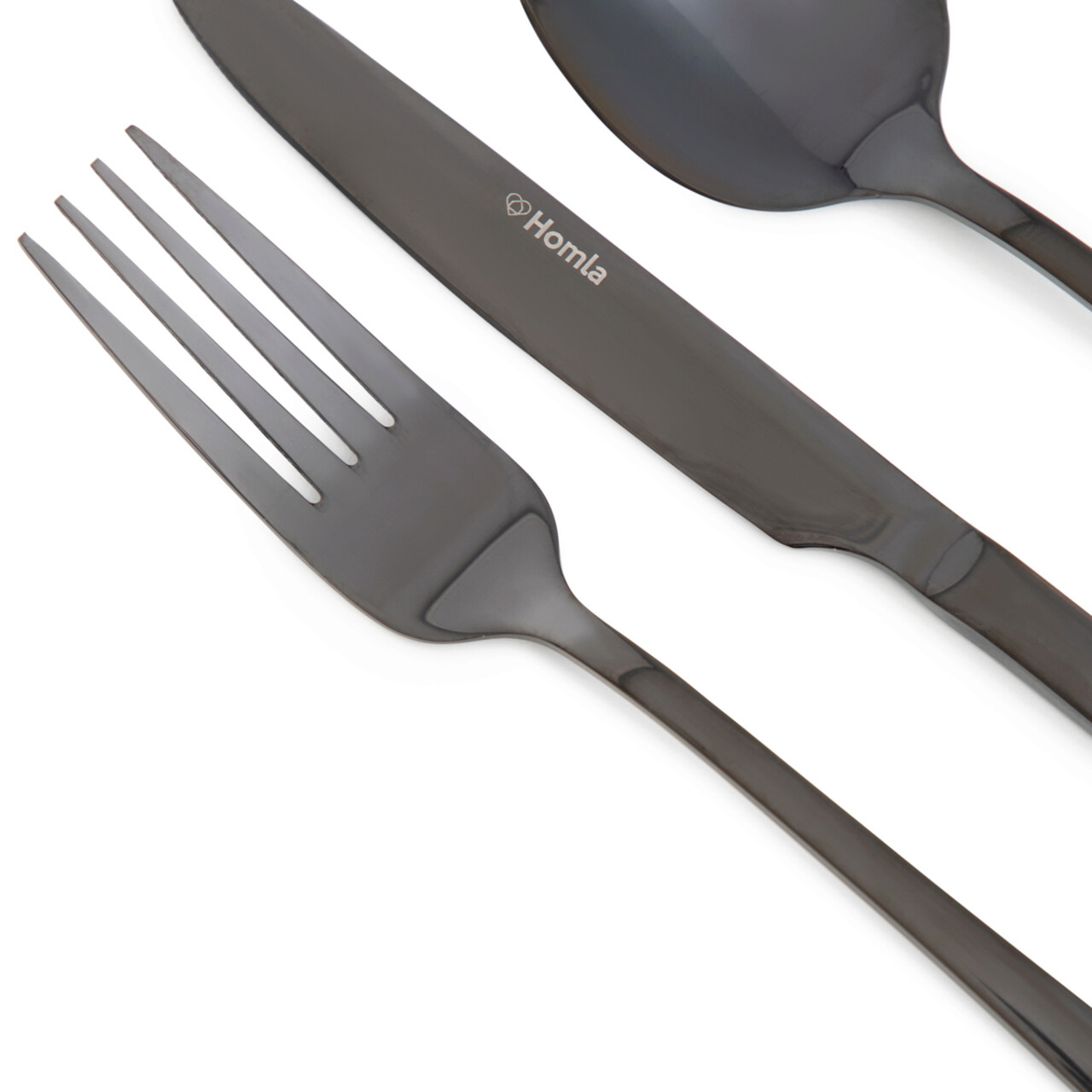 Set tacamuri 24 piese Lugano, Homla, inox 18/0, negru - imagine 8