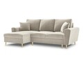 Coltar extensibil stanga 4 locuri, Moghan, Micadoni Home, GL, 241x145x88 cm, catifea, bej deschis