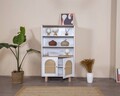 Corp biblioteca, Wolina, Bohem, 90x158x41 cm, MDF , Alb / Stejar