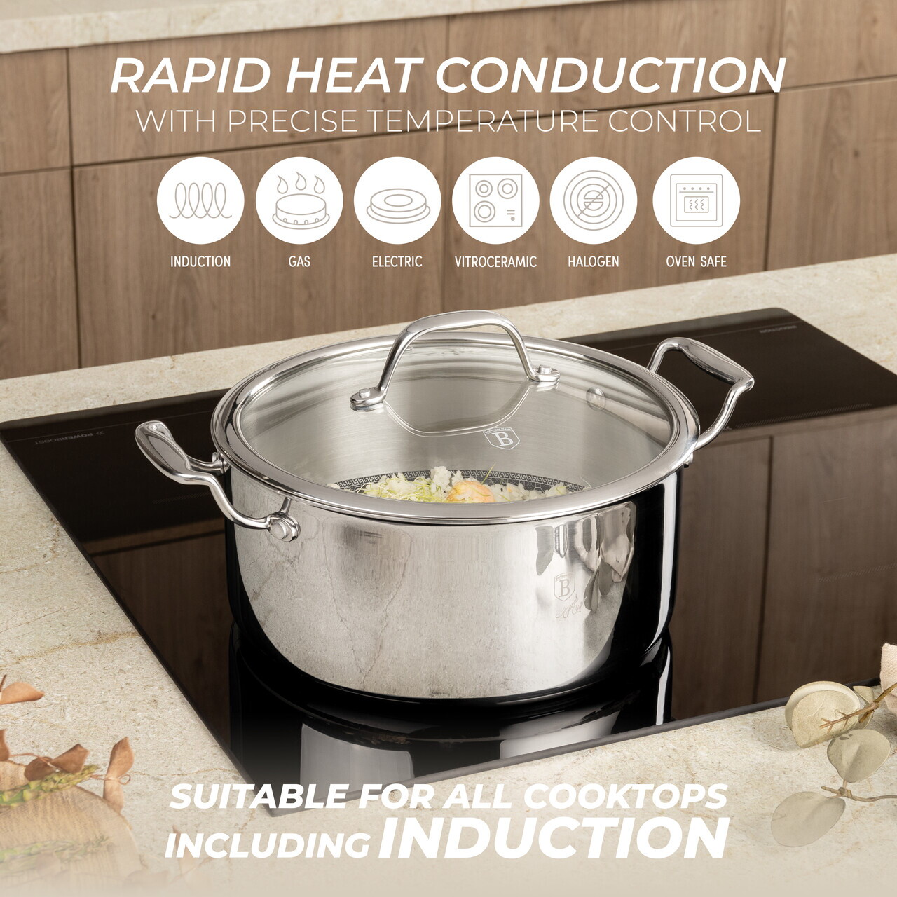 Set pentru gatit Berlinger Haus, Eternal, 9 piese, inox, argintiu - imagine 8