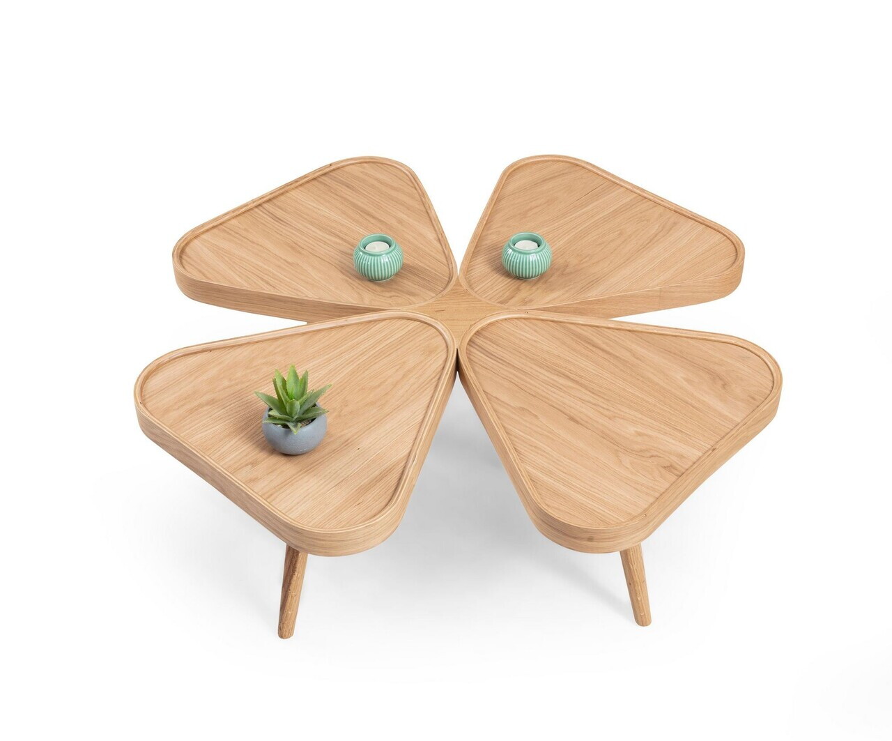 Masuta de cafea, Hanah Home, Inci 100, 100x44x100 cm, LEMN MASIV DE STEJAR, Stejar — imaginea 5