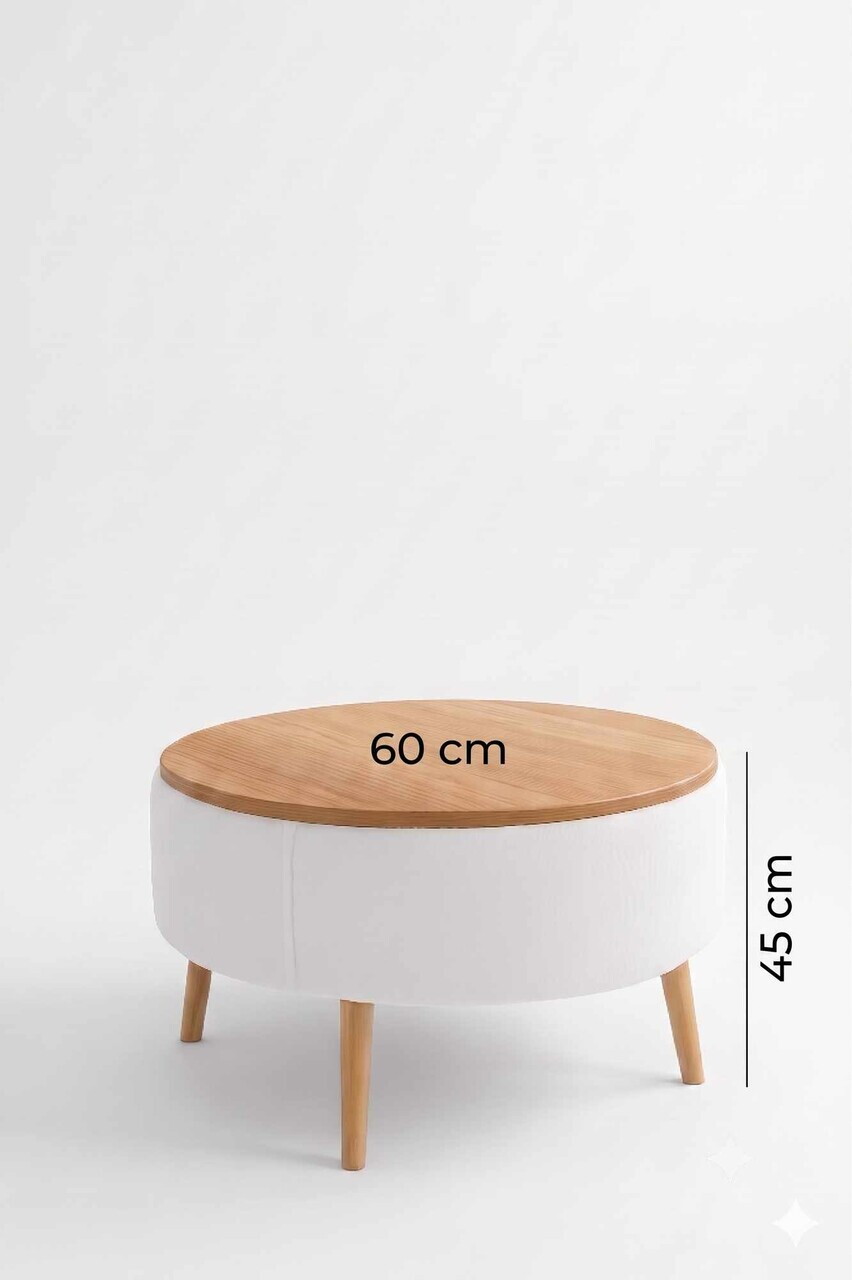 Masuta de cafea, Hanah Home, Iris, Alb — imaginea 3