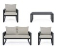 Set mobilier pentru gradina/terasa 4 piese Captiva, Bizzotto, aluminiu/textilena, gri carbune