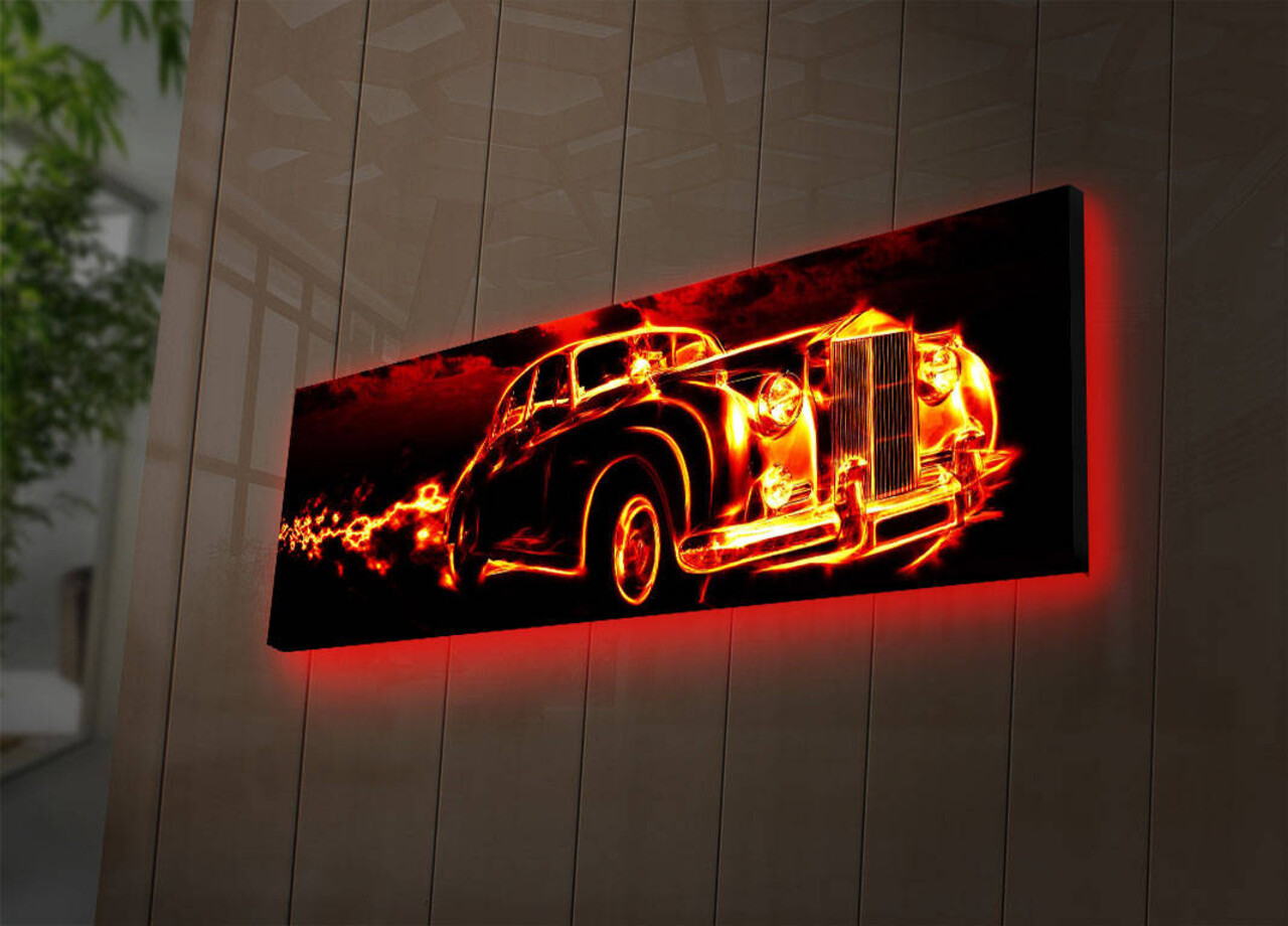 Tablou decorativ cu lumina LED, 3090DACT-43, 30 x 90 cm, Multicolor - view 3