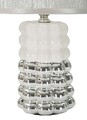 Lampa de masa Lace, Mauro Ferretti, 1 x E14, 40W, 23x33 cm, ceramica/fier, alb/argintiu