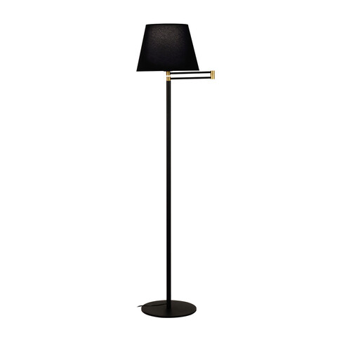 Lampadar, Squid Lighting, 117FL1.35BG.28, 120 x 28 x 22 cm, fier/textil, negru/auriu 117FL1.35BG.28