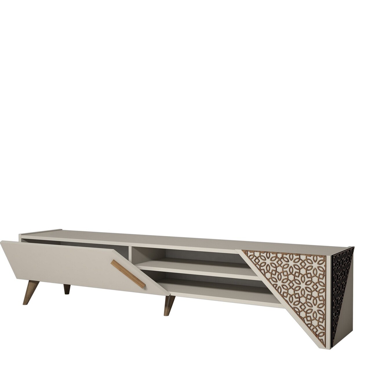 Comoda TV, Hommy Craft, Beril 2, 180x37x40 cm, PAL, Crem