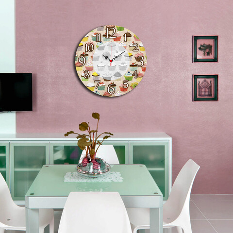 Ceas de perete, ms-46, mdf, ø40 cm, multicolor