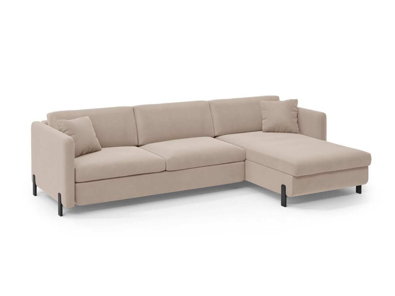 Coltar extensibil dreapta 5 locuri, Gloria, Micadoni Home, 286x170x88 cm, catifea, bej — imaginea 6