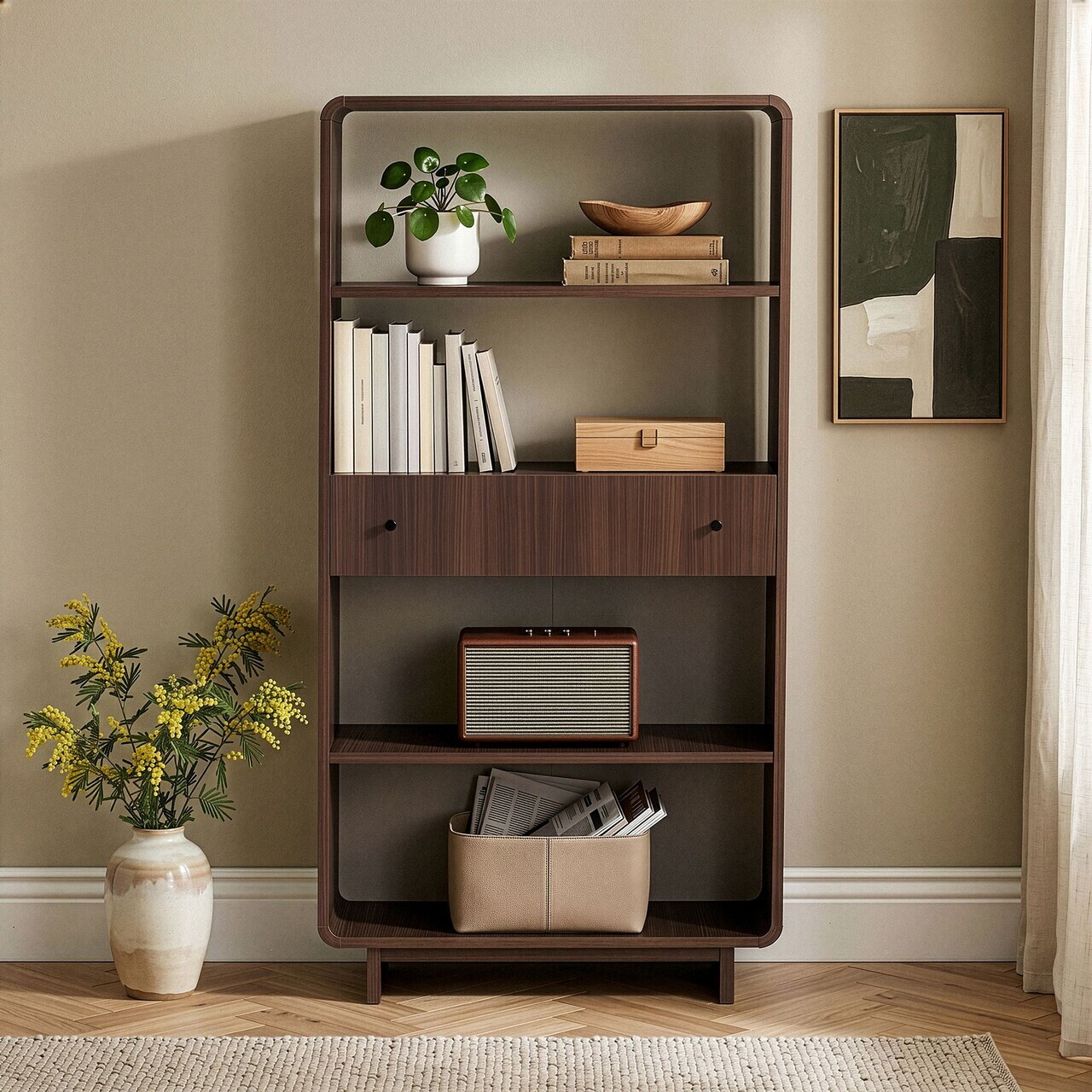Corp biblioteca Hanah Home Senza 78x153x34 cm PAL Maro