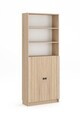 Corp biblioteca, Hanah Home, Bili5 Shelf 2 Lid, 80x200x28 cm, Stejar Sonomo
